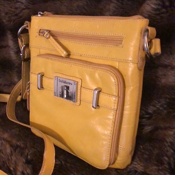 YELLOW LEATHER CROSSBODY PURSE - Picture 3 of 11